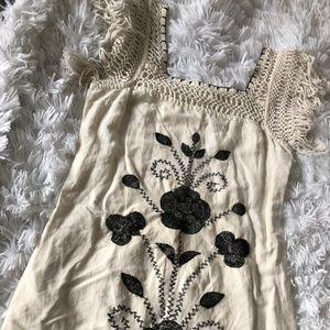 Free People | Fringe Dress W/ Embroidery